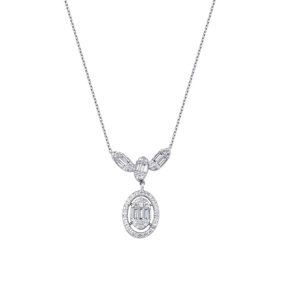0.28 ct. Diamant Baguette Halskette