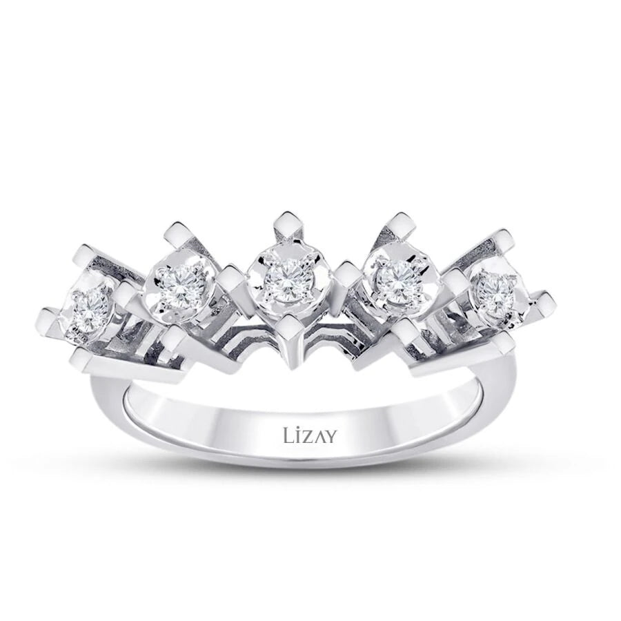 1.00 ct.-Stil Diamant-Effekt Fünf-Stein Ring