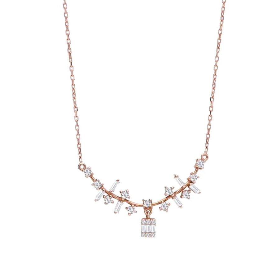0.37 ct. Diamant Baguette Halskette