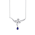 0.86 ct. Diamant Blumen Saphir Halskette