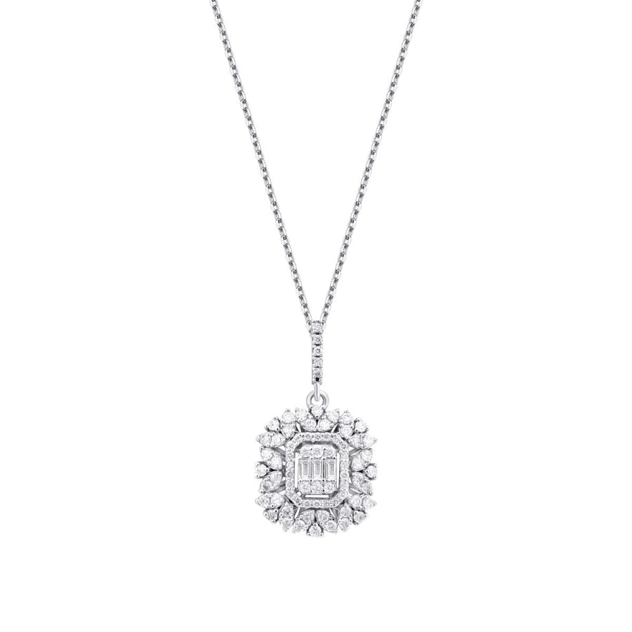 0.46 ct. Diamant Baguette Halskette