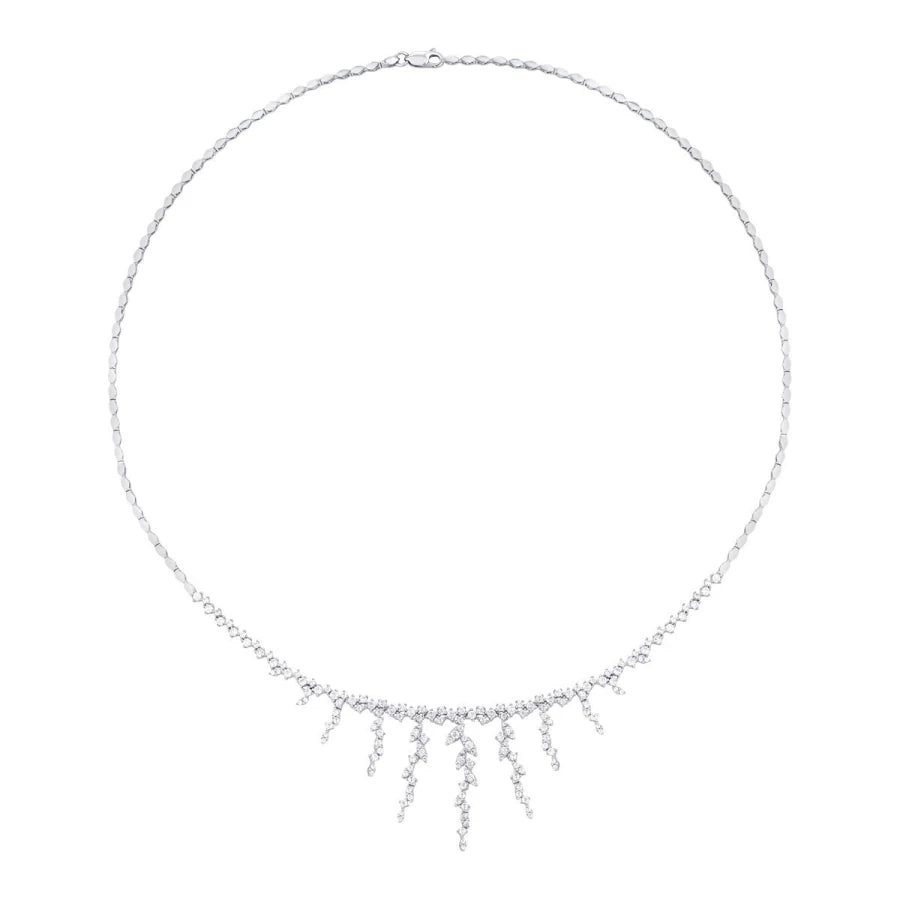 Gold Halskette mit Hängenden Steinen