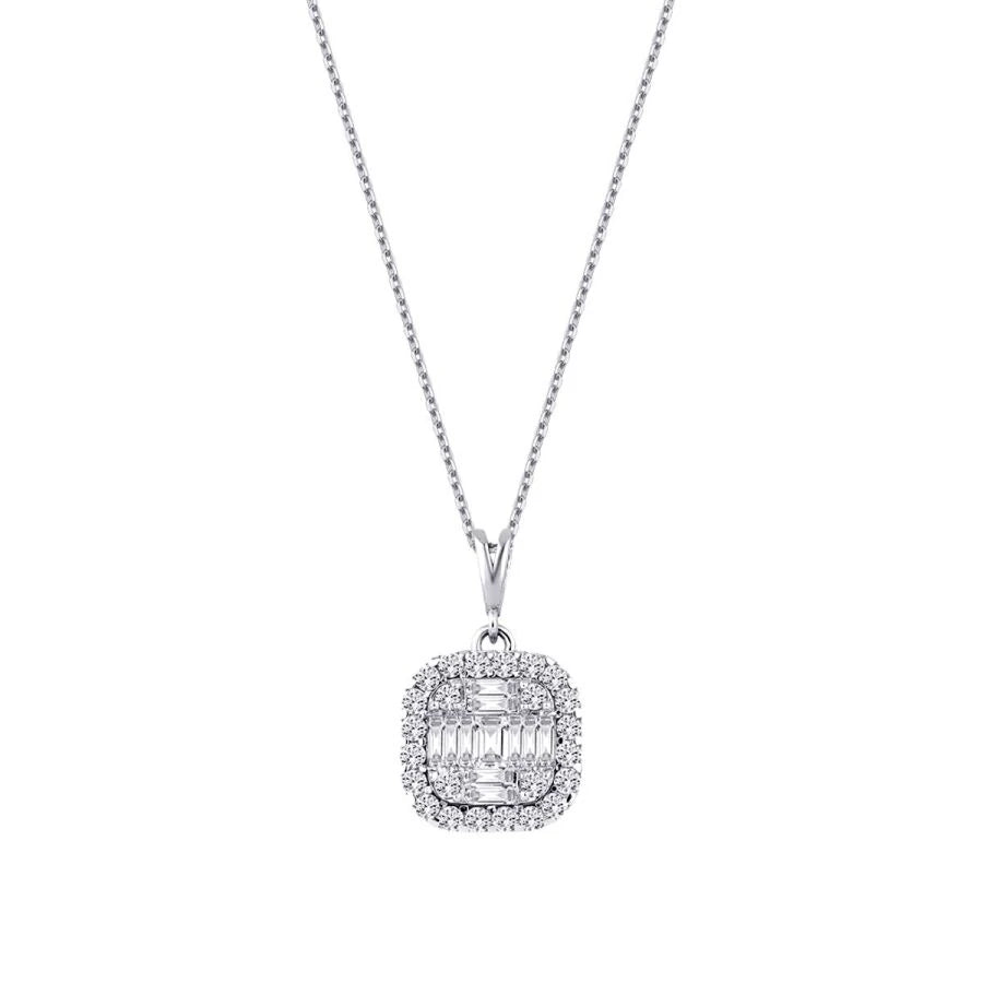 0.51 ct. Diamant Baguette Halskette