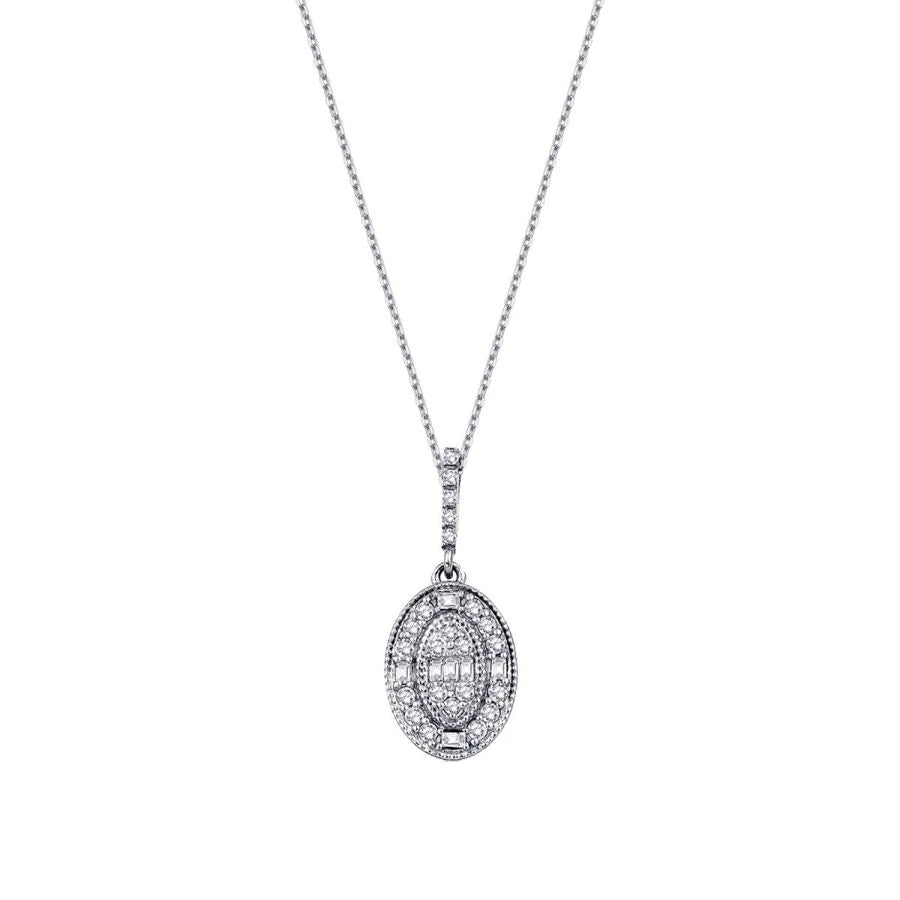 0.19 ct. Diamant Baguette Halskette