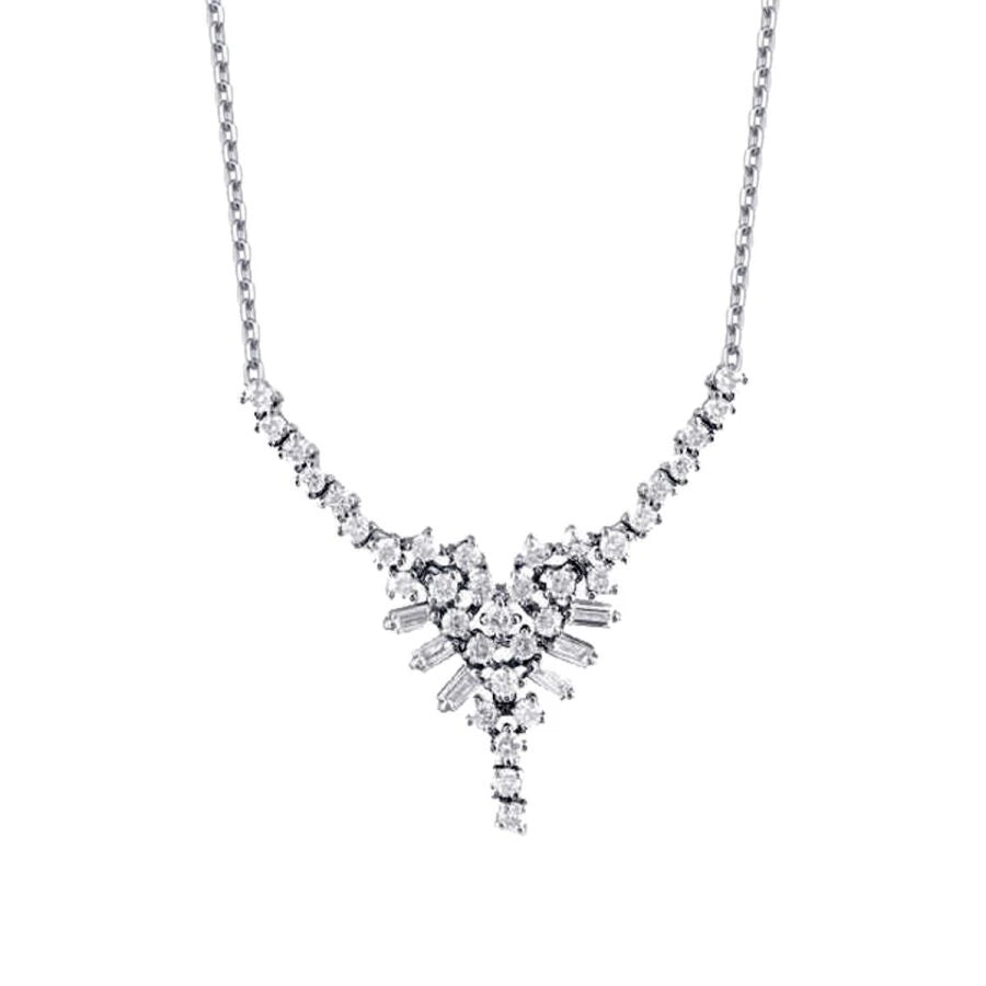 1.14 ct. Diamant Baguette Halskette