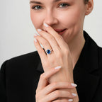 8.56 Karat Diamant Saphir Set