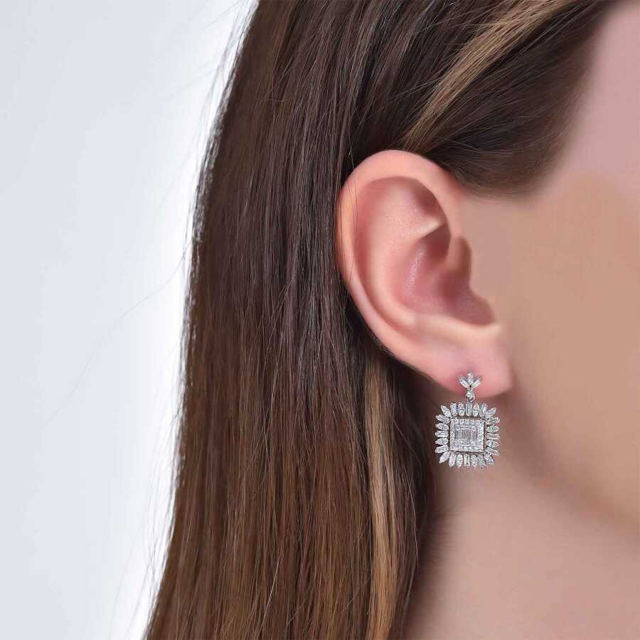 1.20 ct. Diamant Baguette Ohrringe