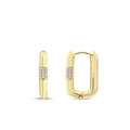 Gold Creole mit Ovalem Stein Ohrringe