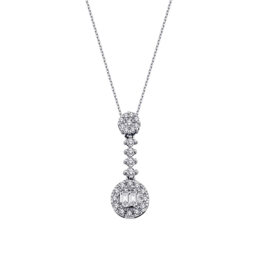 0.19 ct. Diamant Baguette Halskette
