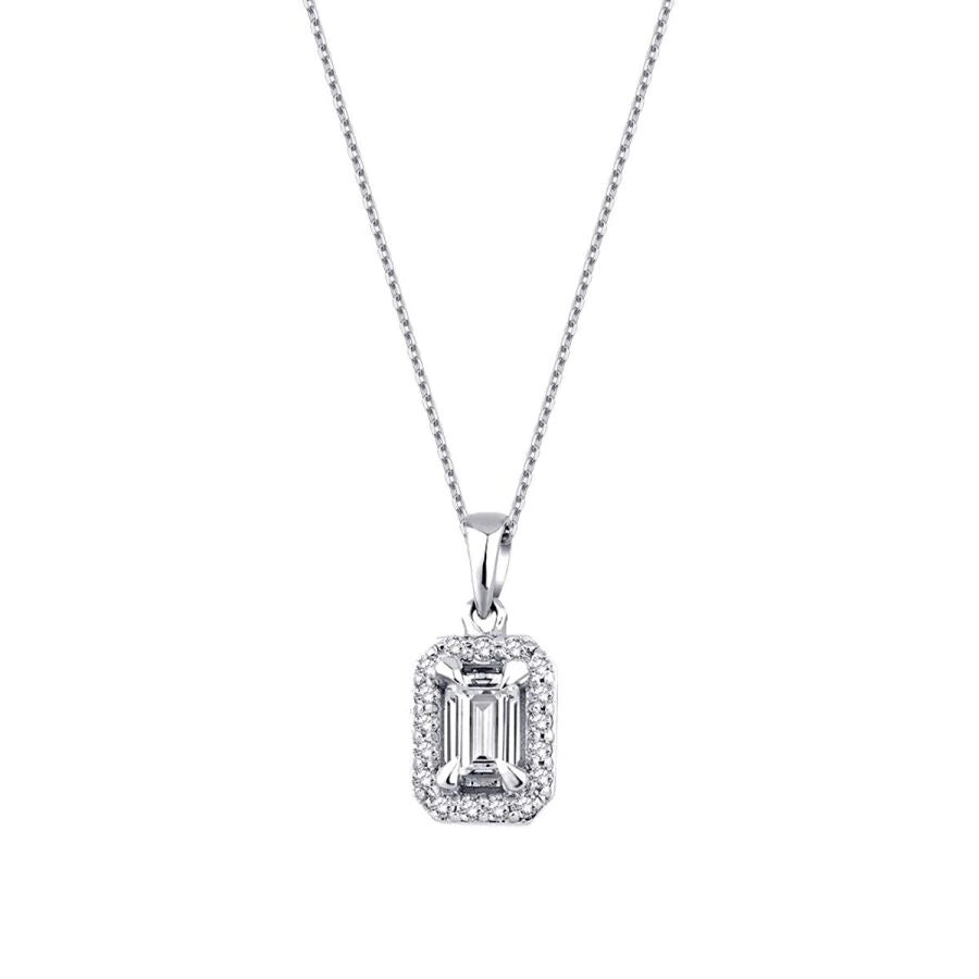 0.35 ct. Diamant Baguette Halskette