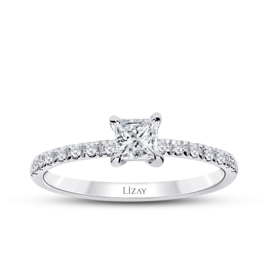 0.45 ct. Diamant Prinzessin Solitär Verlobungsring