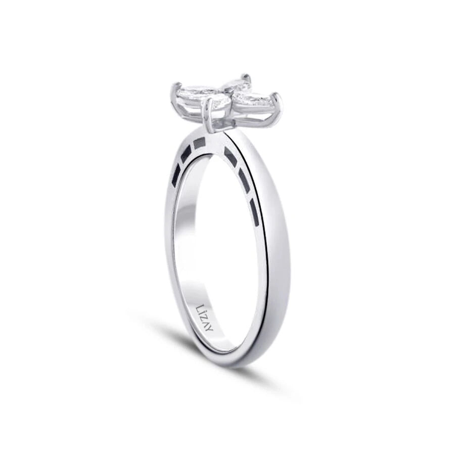 0.39 ct. Diamant Blumen Marquise Ring