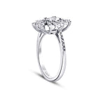 0.48 ct. Diamant Baguette Blumen Ring