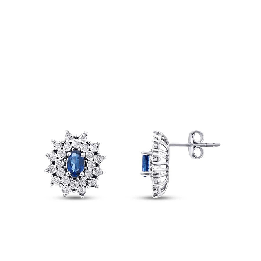0.72 ct. Diamant Saphir Ohrringe