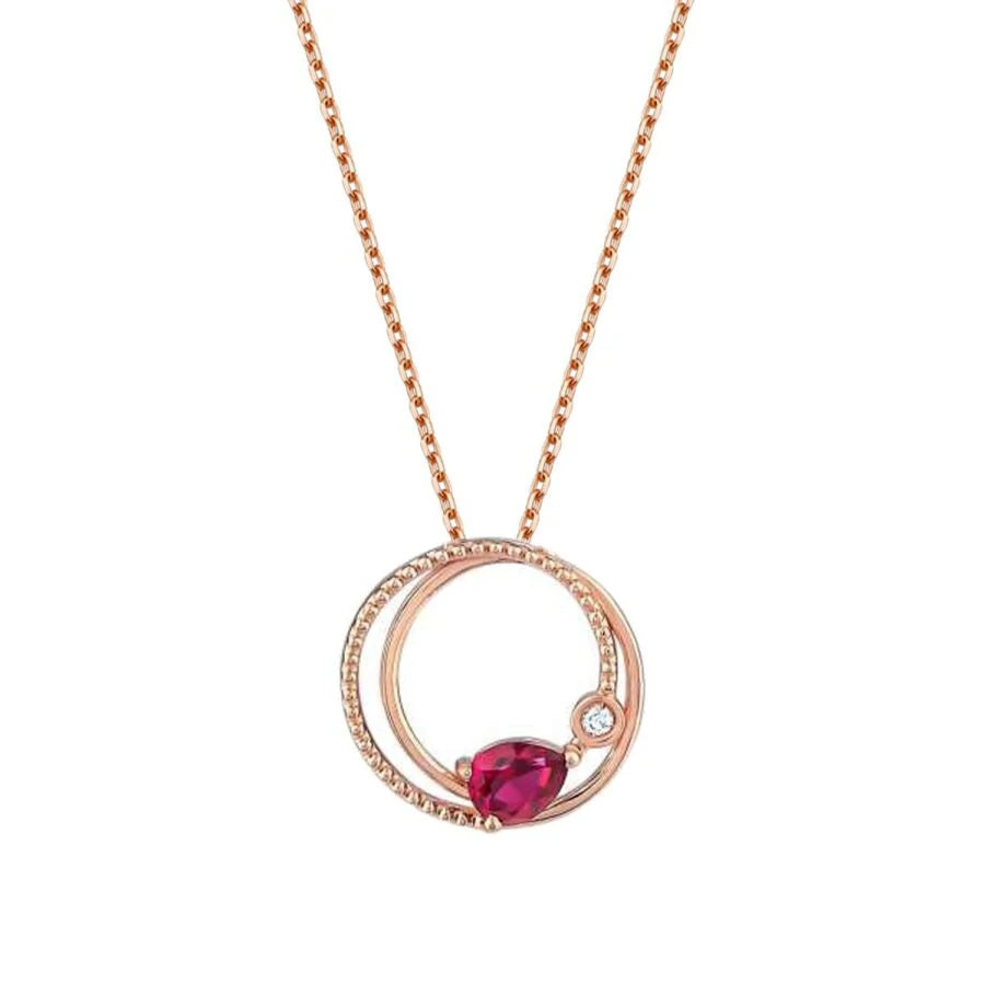 0.34 ct. Diamant Rubin Halskette