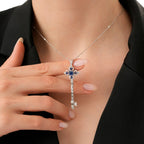 2.53 ct. Diamant Saphir Schlüssel Halskette