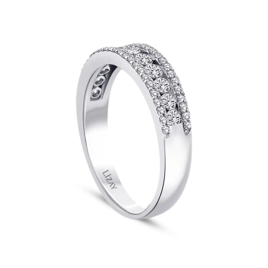 0.63 ct. Diamant Halb-Eternity Ring