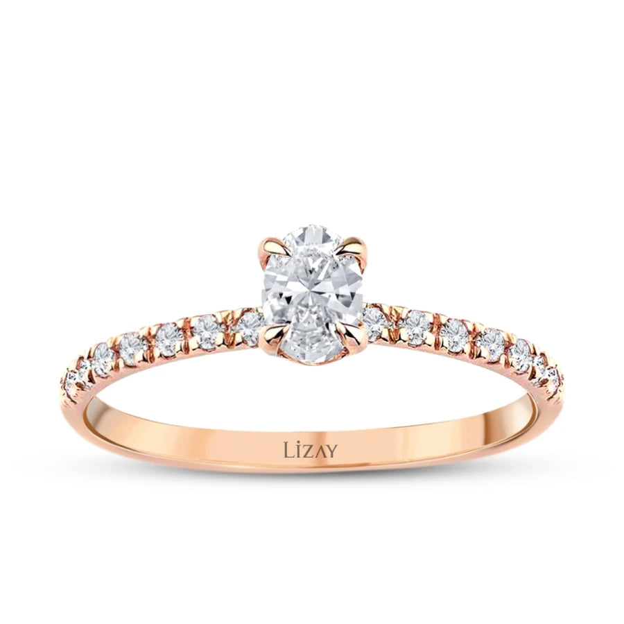 0.37 ct. Diamant Ovale Solitär Verlobungsring