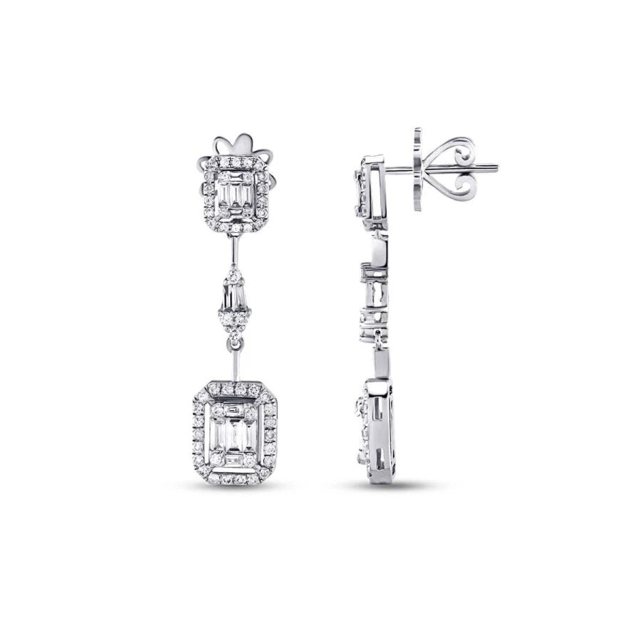 1.00 ct. Diamant Baguette Ohrringe