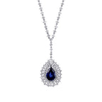 5.24 ct. Diamant Tropfen Saphir Halskette