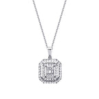0.07 ct. Diamant Effekt Baguette Halskette