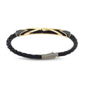 Gold Herren Armband mit schwarzem Stein