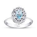 0.60 ct. Diamant Blauer Topas Ring