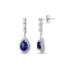 3.44 ct. Diamant Tropfen Saphir Ohrringe