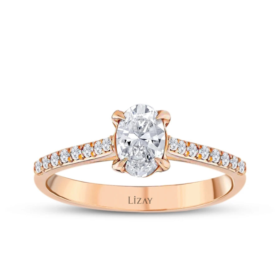 0.52 ct. Diamant Ovale Solitär Verlobungsring