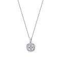 0.21 ct. Diamant Halskette mit Effekt Rand und Steinbesatz