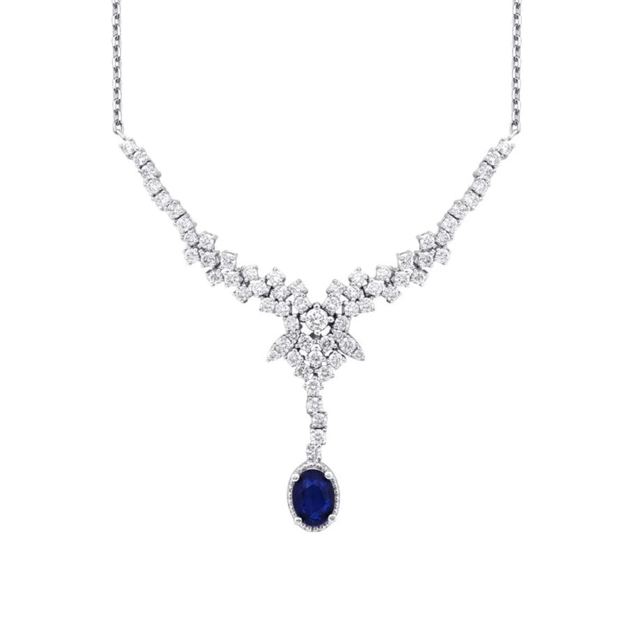 2.05 ct. Diamant Saphir Halskette