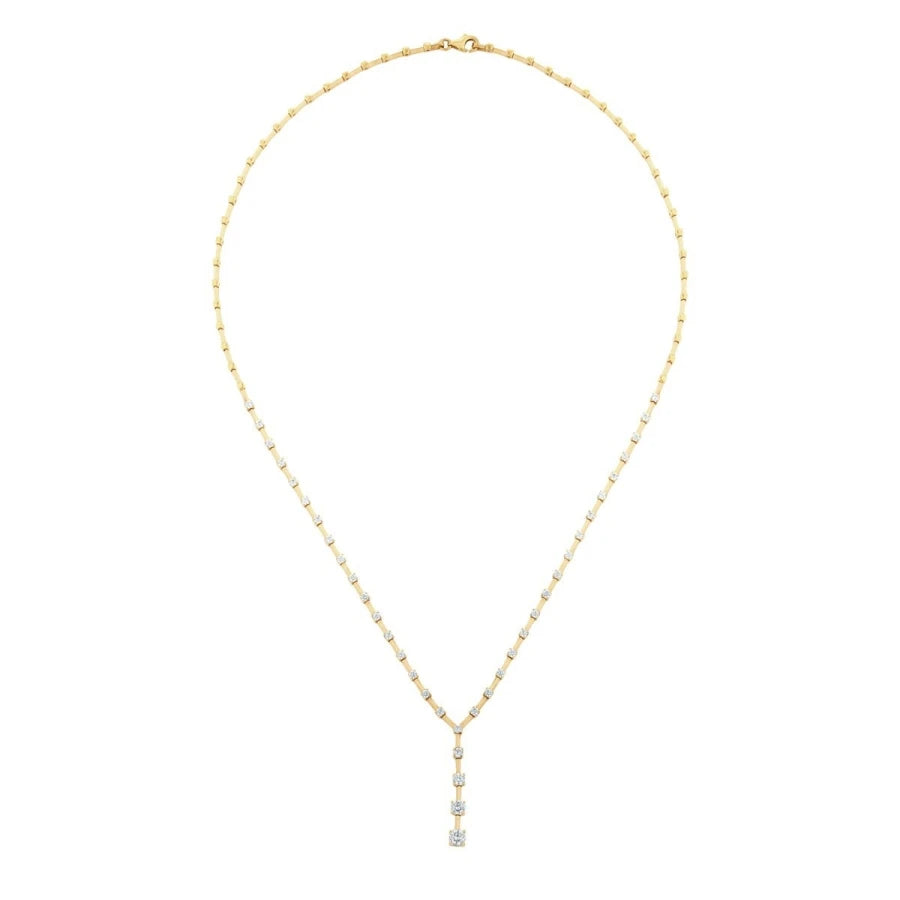 Gold Halskette mit Reihensteinen