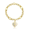 Gold Trend Armband mit Herz und Stein