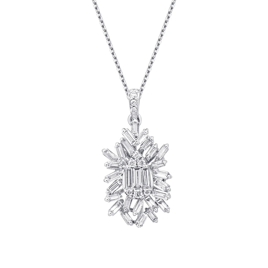 0.68 ct. Diamant Baguette Halskette