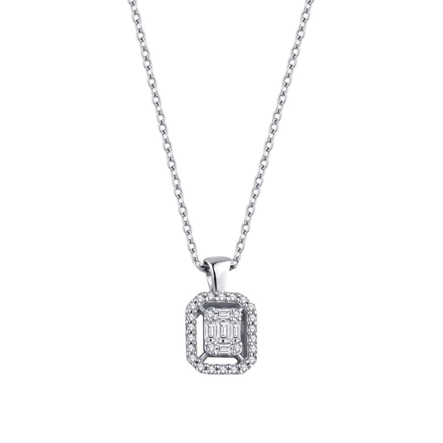 0.14 ct. Diamant Baguette Halskette
