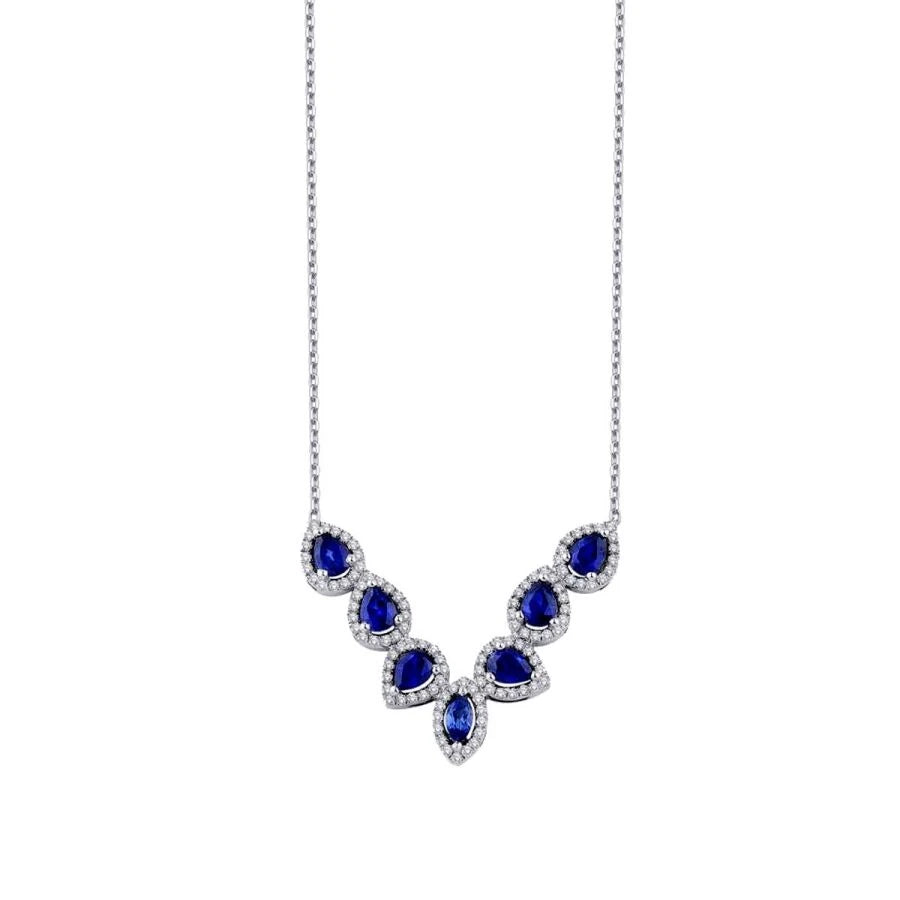 1.78 ct. Diamant Tropfen Saphir Halskette
