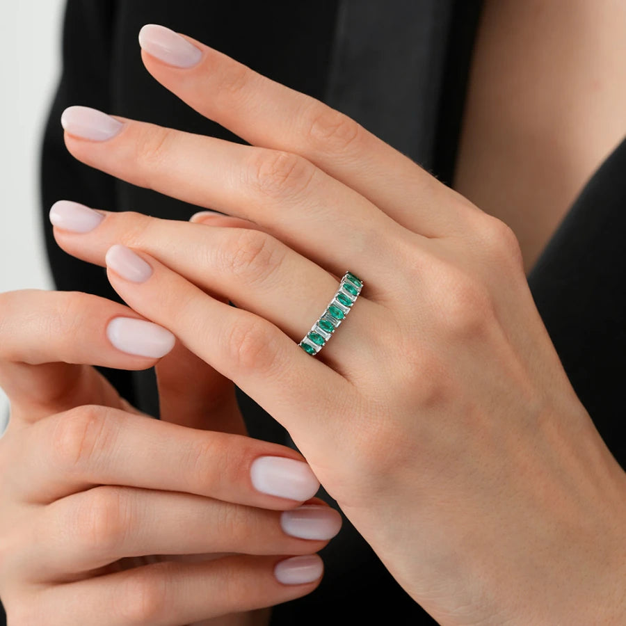 0.86 ct. Diamant Smaragd Ring