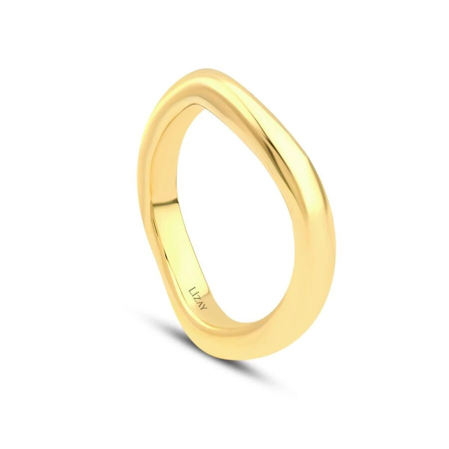 Gold Eleganter Gewölbter Ring