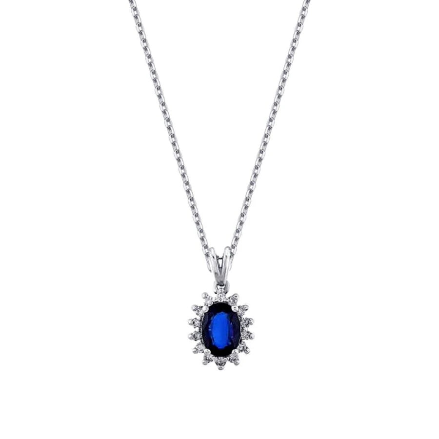 1.06 ct. Diamant Saphir Halskette