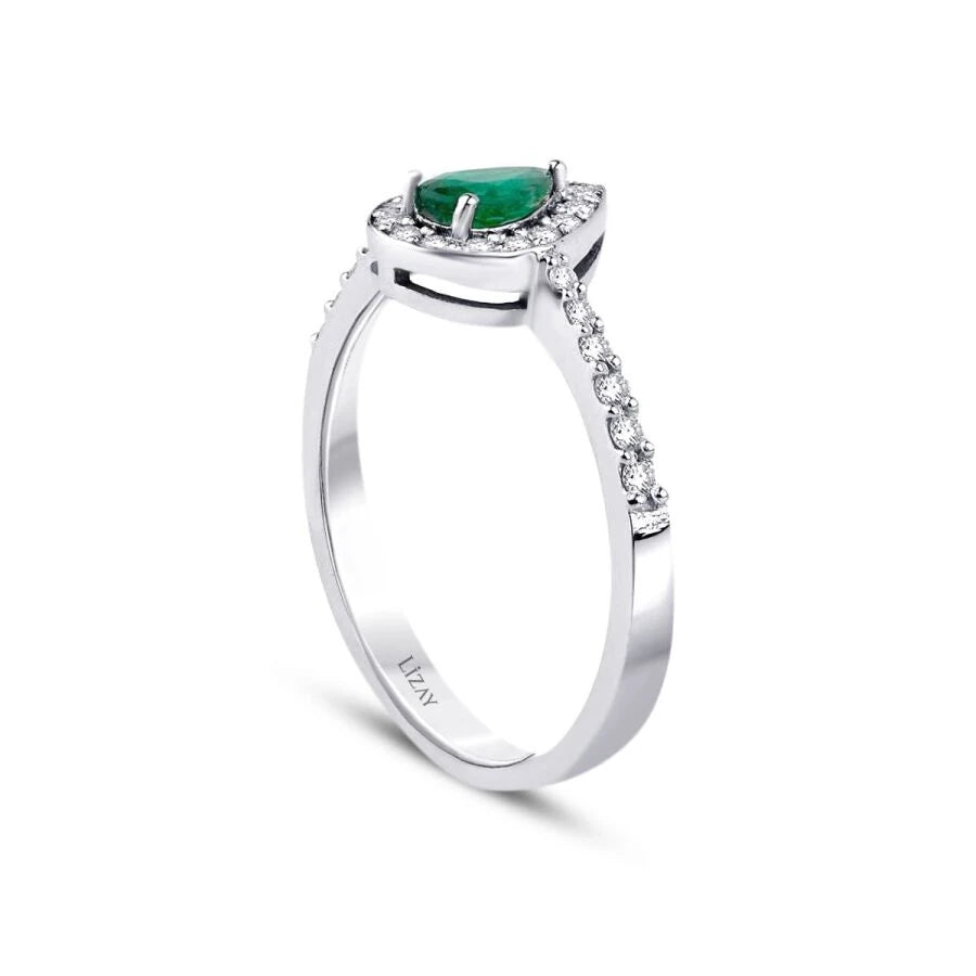 0.61 ct. Diamant Smaragd Ring