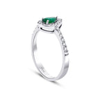 0.61 ct. Diamant Smaragd Ring