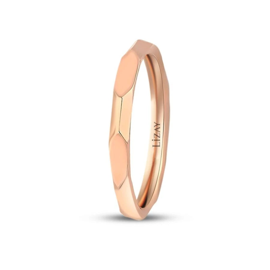 Gold Hexagon Moderner Ehering