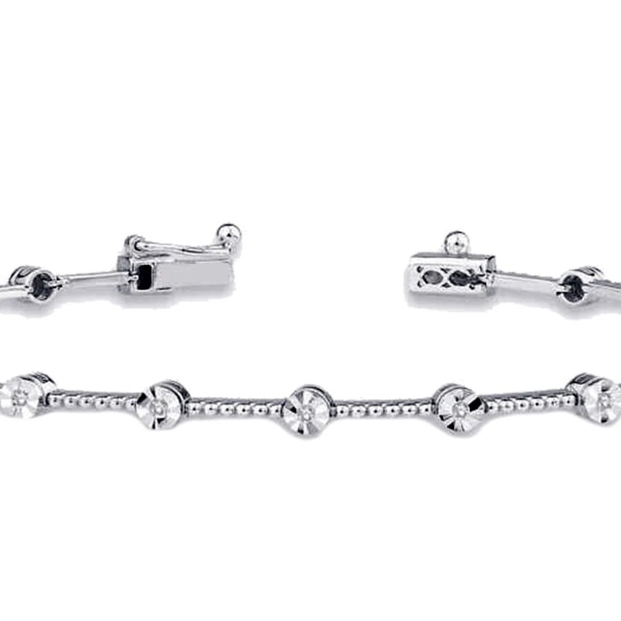 0.10 ct. Diamant Effekt Tennis Armband