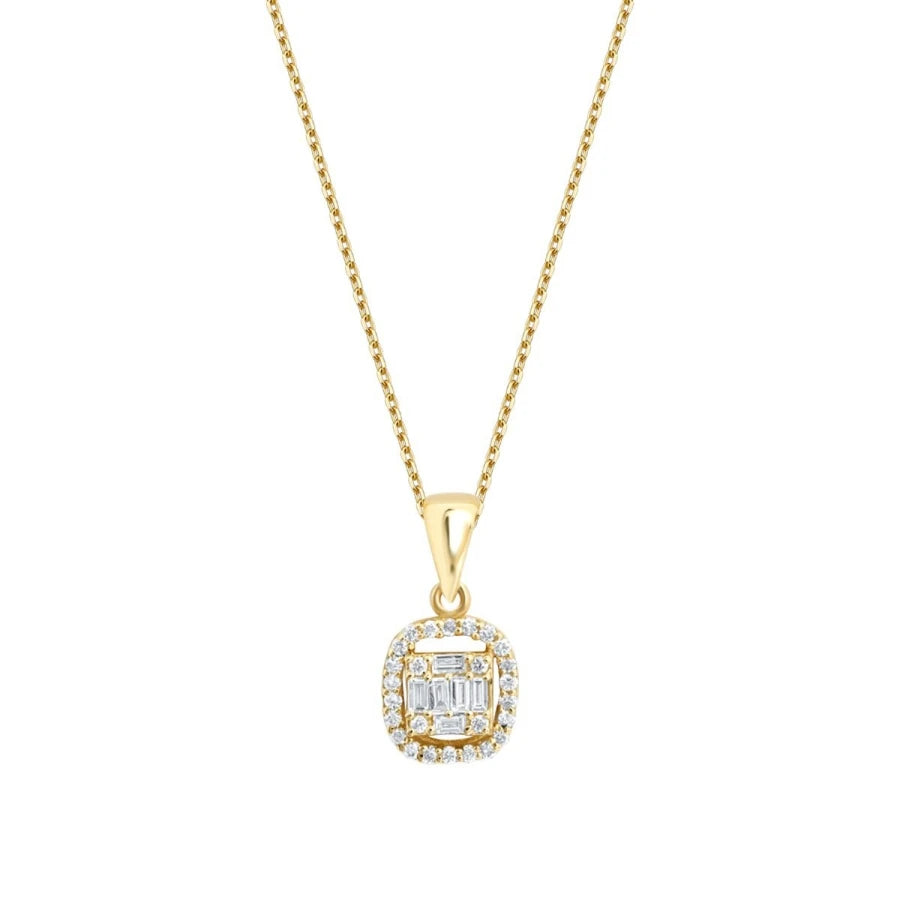 0.16 ct. Diamant Baguette Stein Halskette