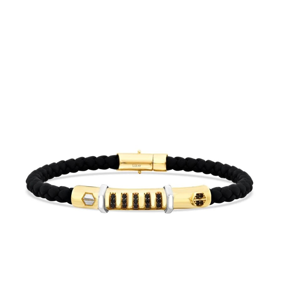 Gold Herren Armband mit Hexagonfigur