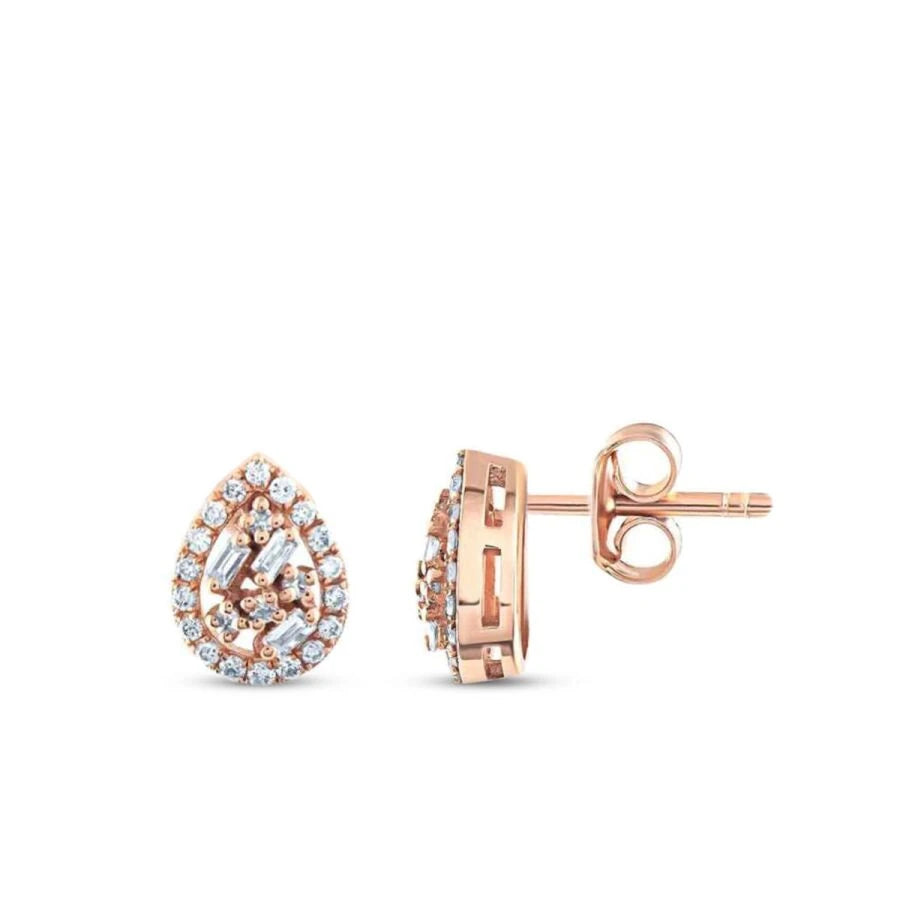 0.28 ct. Diamant Baguette Tropfen Ohrringe