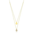 Gold Halskette mit Doppel Tropfenstein