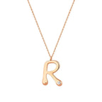 0.02 ct. Diamant R-Buchstabe Halskette