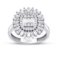 Gold Halo Ring mit Baguette-Steinen