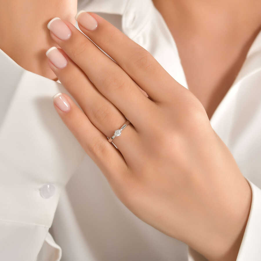 0.15 ct. Diamant Rund Solitär Verlobungsring